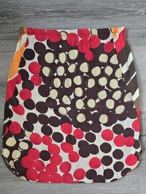 United Colors Of Benetton A-Line Polka Dot Skirt in Red, Brown & Cream